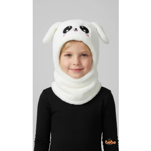 Kız Çocuk Kulaklı Bere Boyunluk Takım – Sevimli Tavşan Desenli Polar Kışlık Şapka & Atkı, 3-12 Yaş