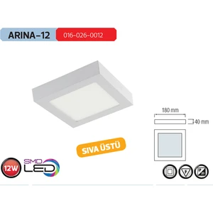 HOROZ ARINA-12W BEYAZ S.Ü. KARE LED PANEL