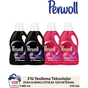 Yenileme Sıvı Çamaşır Deterjanı 4'lü Set 108 Yıkama Siyah ve Renkli İçin
