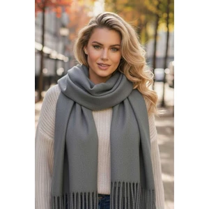 Kadın Yumuşak Dokulu Püsküllü Kışlık Buklet Atkı Şal