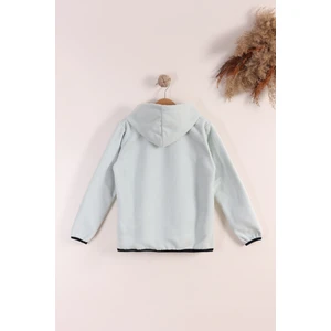 Lastik Manşetli Fermuarlı Kapüşonlu Çocuk Unisex Polar Ceket