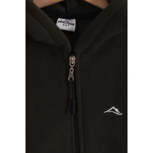 Lastik Manşetli Fermuarlı Kapüşonlu Çocuk Unisex Polar Ceket