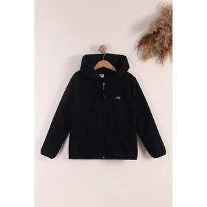 Lastik Manşetli Fermuarlı Kapüşonlu Çocuk Unisex Polar Ceket