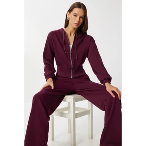 Kapüşonlu Örme Alt-Üst Takım LZV0033 Mürdüm