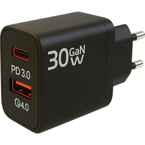 30W Gan USB A + Type C Girişli Hızlı Şarj Adaptörü