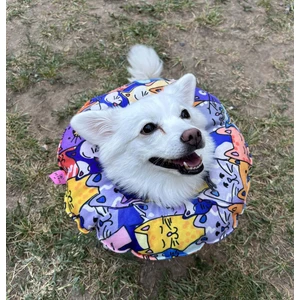 Kedi-Köpek Boyunluk-Elizabeth Yakalık Operasyon Boyunluk-Kedi Boyun Yastığı(Özel Kumaş)Mor Kediler