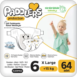 Protection Bebek Bezi 6 Numara X-Large 64 Adet (15+Kg) 2'li Jumbo Set