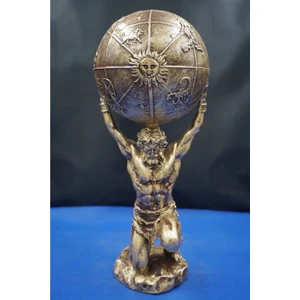 Atlas Biblo Güçlü ve Etkileyici Tasarım: 32 cm Atlas Heykel Ev Dekor Hediyelik Aksesuar