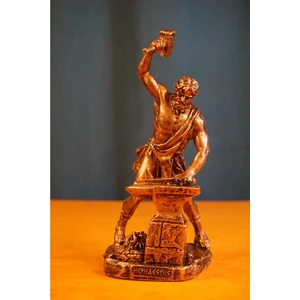 Ateş Tanrısı Hephaestus Biblo – Mitolojik Heykel Özel Tasarım 22 cm Ev Dekor Hediyelik Aksesuar