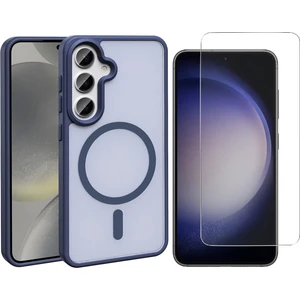 Samsung Galaxy S25 FE Kılıf M-safe Şarj Özellikli Mat Arka Yüzey Zore Sio Kapak + Nano Ekran Koruyucu