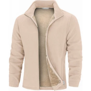 Ghassy Co. Erkek Ultra Isı Peluş Astarlı Cepli Tam Fermuarlı Polar Ceket