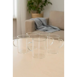 6'lı Çay Kupa Seti, Borosilikat Cam Kupa, 200 ml