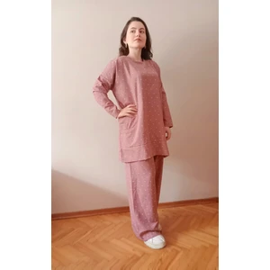 Eşofman Tarzı Tunikli Takım  Standart Beden Rengi Pembe