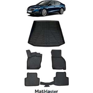 Skoda Octavia 2023 Model 5d Premium Ekstra Havuzlu Paspas ve Bagaj Havuzu Set