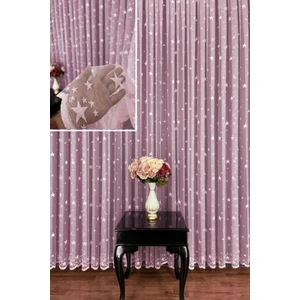 Pembe Yıldızlı Kız Çocuk Odası 1 / 3 Sık Pileli Bebek Perdesi Tül, Perde, Blackout,