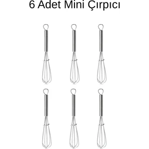 6 Adet Paslanmaz Çelik Yaylı Küçük Boy Yumurta Çırpıcı, Çay Kahve Karıştırma Aparatı