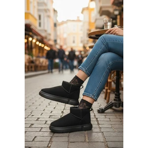 Tazzy Kadın Kalın Taban Içi Tüylü Günlük Mini Yarım Bot