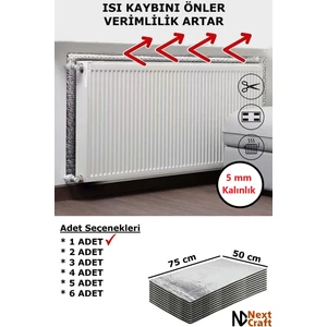 Petek Arkası Isı Yalıtım Levhası 75X50 cm 5 mm Kalınlık Kalorifer Radyatör Arkası Folyo Isı Izolasyon Malzemesi