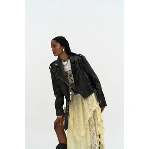 Mireya Asimetrik Sarı Dantel Etek