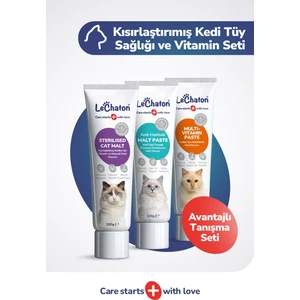 Kısırlaştırılmış Kediler Için Tüy Sağlığı ve Vitamin Seti ( Malt Paste - Sterile Paste - Multi Paste)