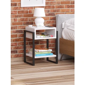 Metal Ayaklı 2 Raflı Dekoratif Raflı Komodin Başucu Komodin