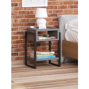 Metal Ayaklı 2 Raflı Dekoratif Raflı Komodin Başucu