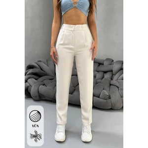 Kadın Yüksek Bel Havuç Model Beli Lastikli Dar Paça Pantolon