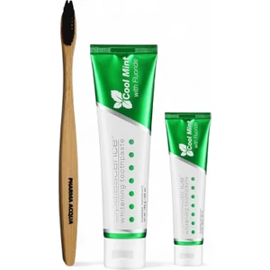 Cool Mint Beyazlatıcı Diş Macunu 133 gr  + Diş Macunu 28 gr +  Pharma Acqua Bambu Yumuşak Diş Fırçası
