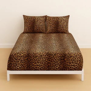 Desenli 140 x 200 Yataklar Için Lastikli Çarşaf ve 2 Adet Yastık Kılıfı