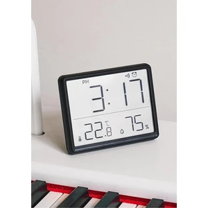 Dijital Oda Termometre Sıcaklık ve Nem Ölçer Masa Saati Alarm LCD Ekran Duvara Takılır Beyaz