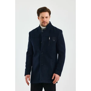 Trend Kombin Erkek Lacivert Renk Kaşe Kaban