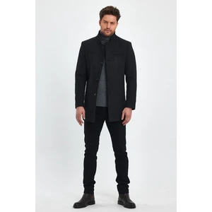 Trend Kombin Erkek Antrasit Dar Kalıp Kaşe Kaban