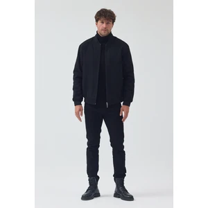 Trend Kombin Erkek Standart Kalıp Fermuarlı Kapitone ve Kürklü Kaşe Kaban