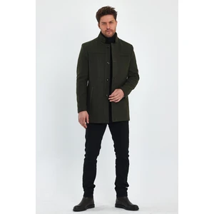 Trend Kombin Erkek Yeşil Dar Kalıp Kaşe Kaban