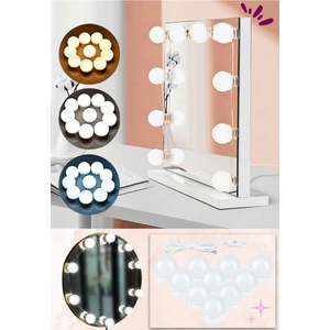 10 Lu Makyaj Masası Banyo Aynası Giyim Odası Aydınlatma Hollywood Tarzı Nostaljik LED Lamba 3 Mod