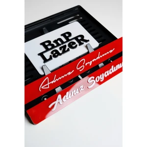 Isme Özel Kırmızı Pleksi Lazer Kesim Motor Plakalık