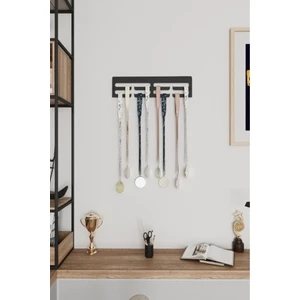 Madalya Askılığı Hediyelik Sade Tasarımlı Metal Madalya Askısı Siyah ve Beyaz 10X30 cm