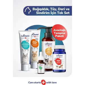 Kediler Için Bağışıklık Tüy Deri ve Sindirim Sağlığı Seti (Malt Paste-Multi Paste-Damla-Balık Yağı-Tablet)