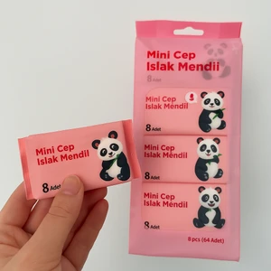 Mini Cep Sevimli Hayvan Figürlü Islak Mendil (1 Çoklu Paket Gönderilir.)