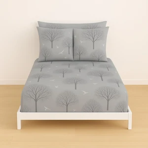 Desenli Çift Kişilik Lastikli Battal 180 x 200 Çarşaf ve 2 Adet Yastık Kılıfı