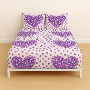 Desenli Kalpli Çift Kişilik Lastikli Battal 180 x 200 Çarşaf ve 2 Adet Yastık Kılıfı