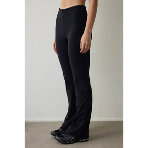 Siyah Sıcak Tutan Flare (İspanyol Paça) Yüksek Bel Tayt