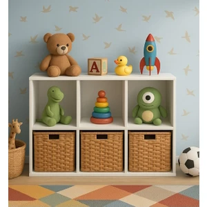 Penguen Modern Yatay Kitaplık Organizer Düzenleyici Çok Amaçlı Dolap