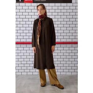 Omzu Büzgülü Gömlek Acı Kahve