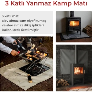 Çadır Sobası Altı - Çok Amaçlı Yanmaz Mat 50x100cm