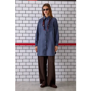 Reglan Kol Basic Gömlek Kot Mavi