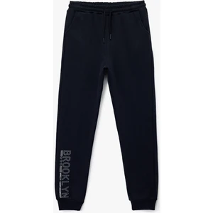 Beli Lastikli Baskı Detaylı Cepli Jogger Eşofman Altı