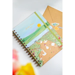 Matt Notebook 2026 Yılı A5 Haftalık Ajanda Spiralli 15X21 cm - 12 Aylık - Motivasyon Sayfalı Manzara