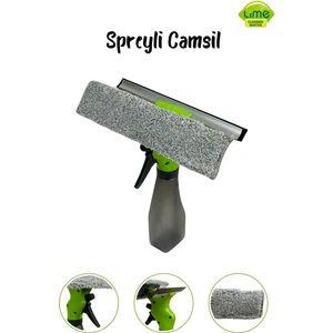 Spreyli Camsil Çekpas Deterjan Su Hazneli Silikonlu Çekçek Microfiber Araba Cam Ayna Temizleyici