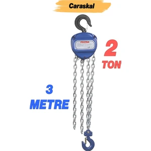 2 Ton 3 Metre Zincirli Caraskal Profesyonel El Vinci Dayanıklı Yük Kaldırma Makinesi Aparat Ceraskal